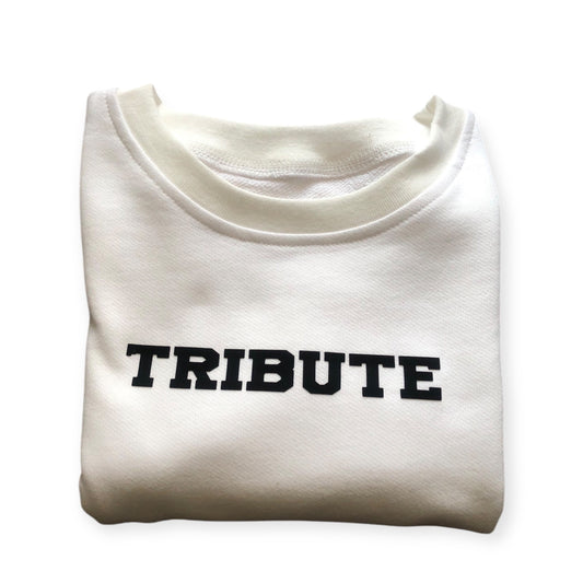 Tribute White Terry Cloth Sweater